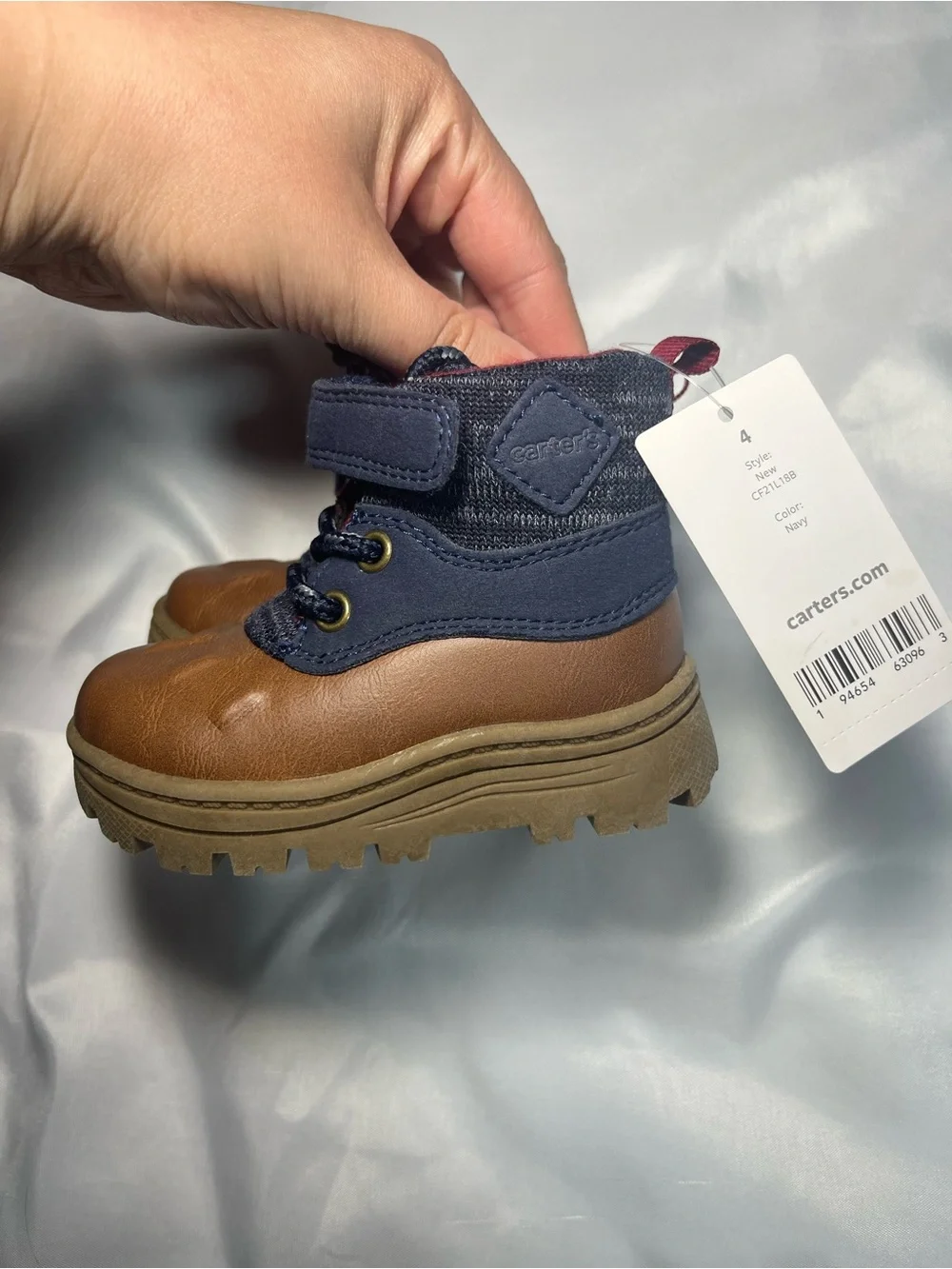 Carter’s Duck Toe Boots Toddler Boys Size 4 Navy Waterproof Style NWT‎